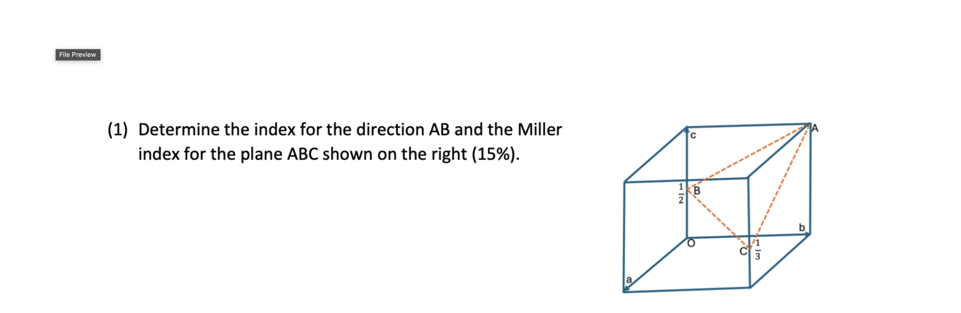 ( 1 ) Determine the index for the direction \ ( A