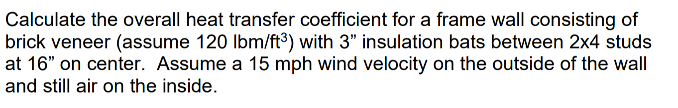Calculate the overall heat transfer coefficient