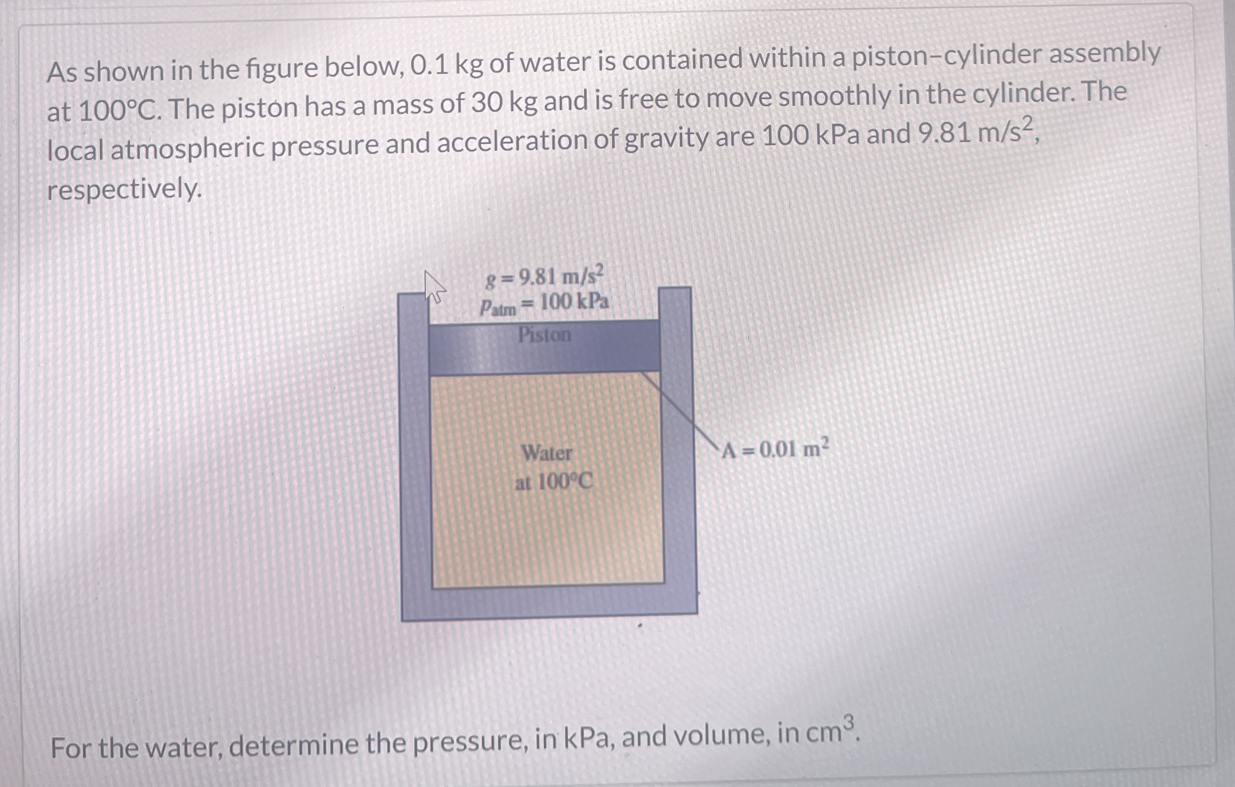 As shown in the figure below, 0 . 1 kg of water