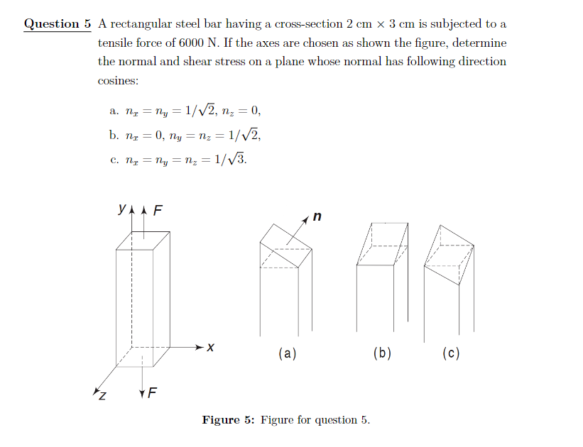 Question 5 A rectangular steel bar having a cross