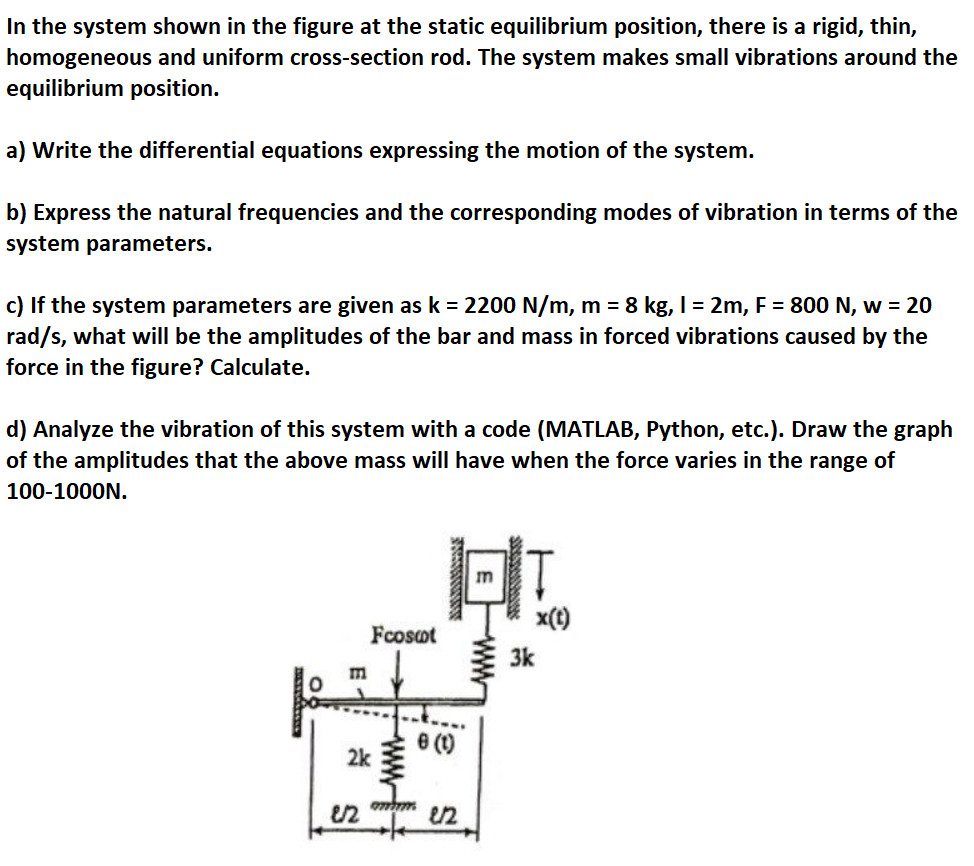 In the system shown in the figure at the static