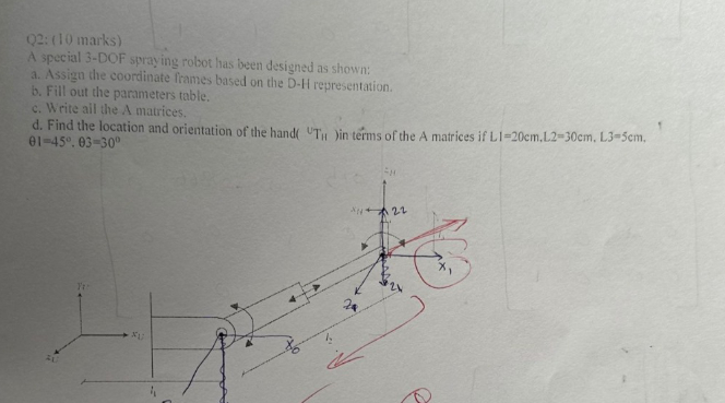 Q 2 : ( 1 0 marks ) A special 3 - DOF spy ying