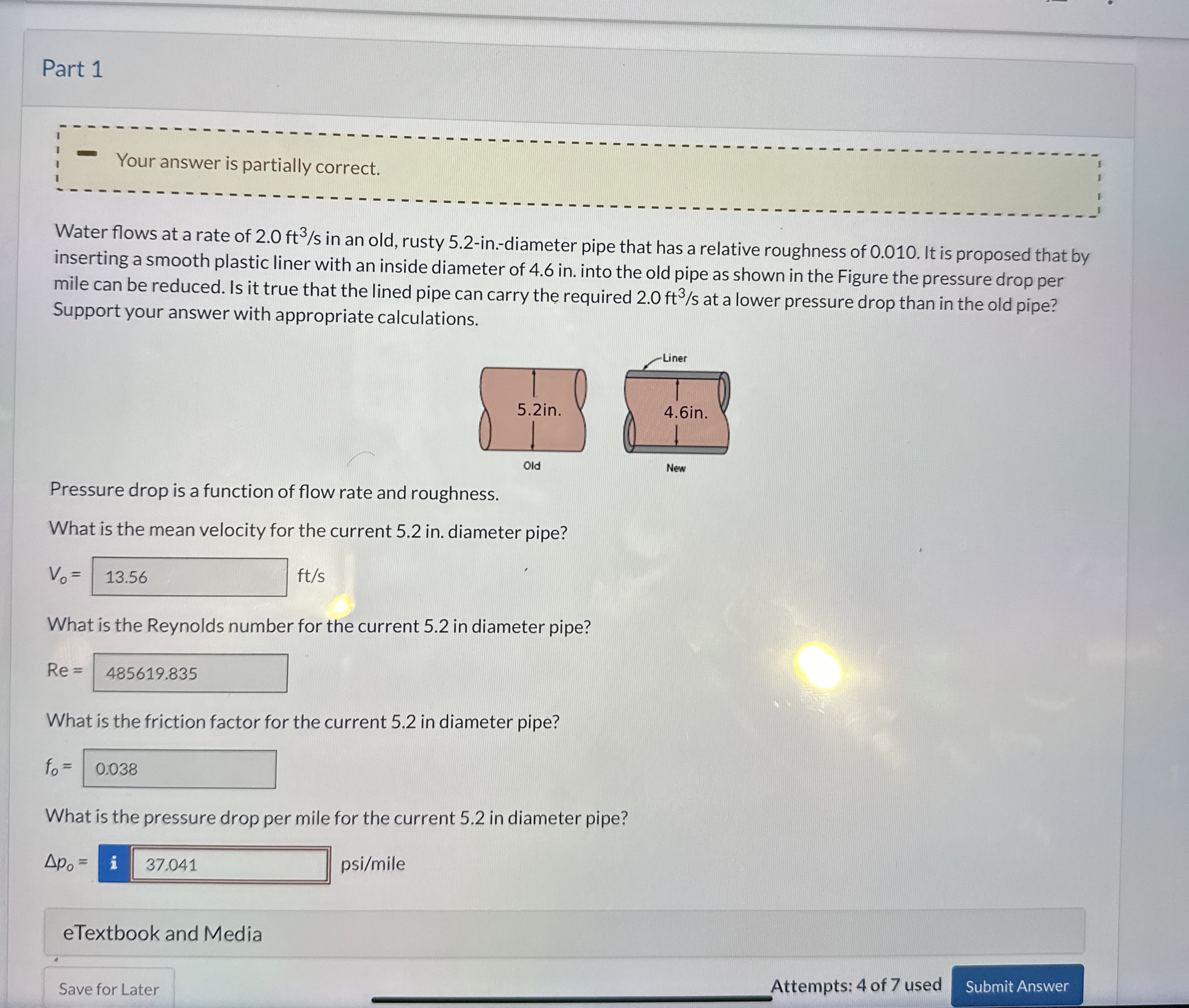 Part 1 Your answer is partially correct. Water