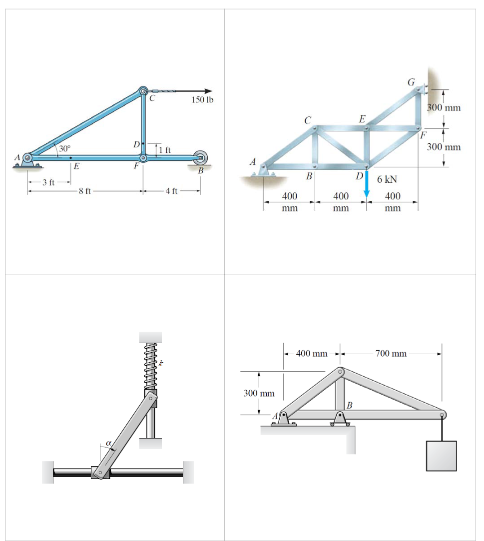 Identify the following systems as trusses,