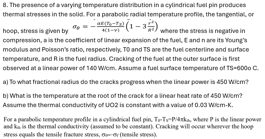 a ) To what fractional radius do the cracks