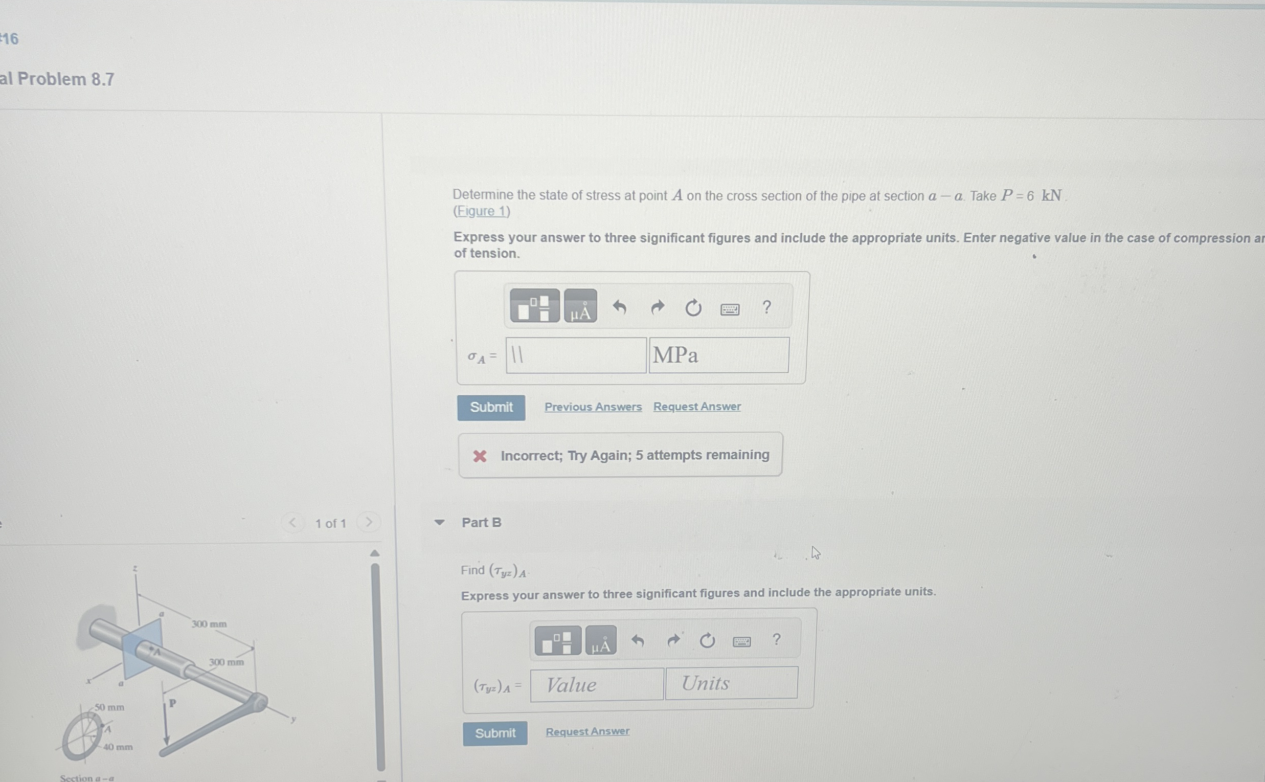 1 6 al Problem 8 . 7 Determine the state of