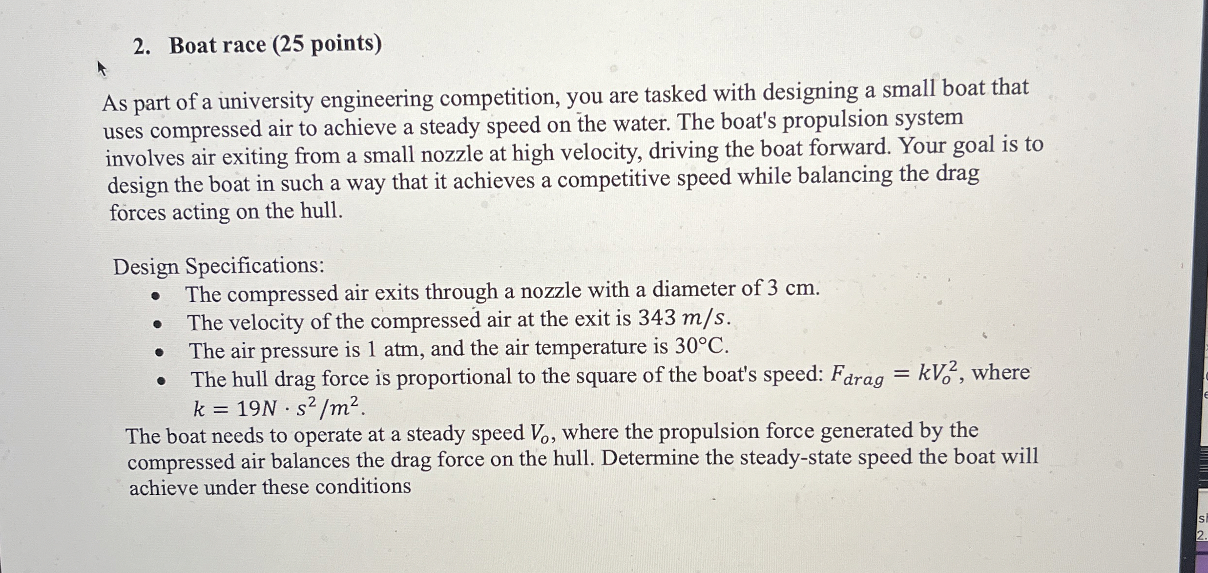 Boat race ( 2 5 points ) As part of a university