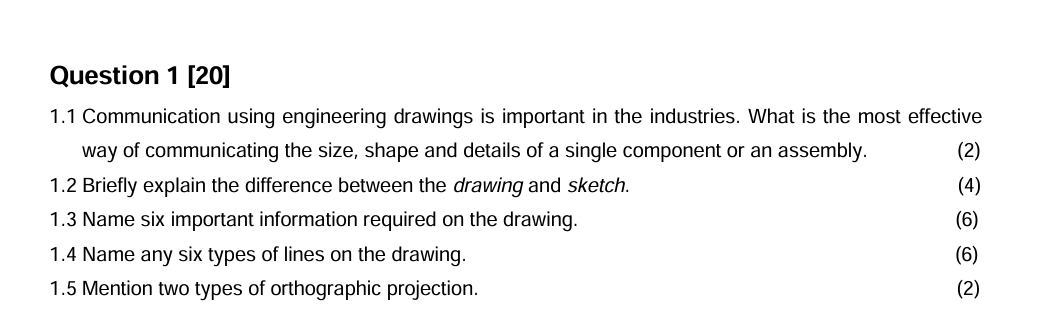 Question 1 [ 2 0 ] 1 . 1 Communication using