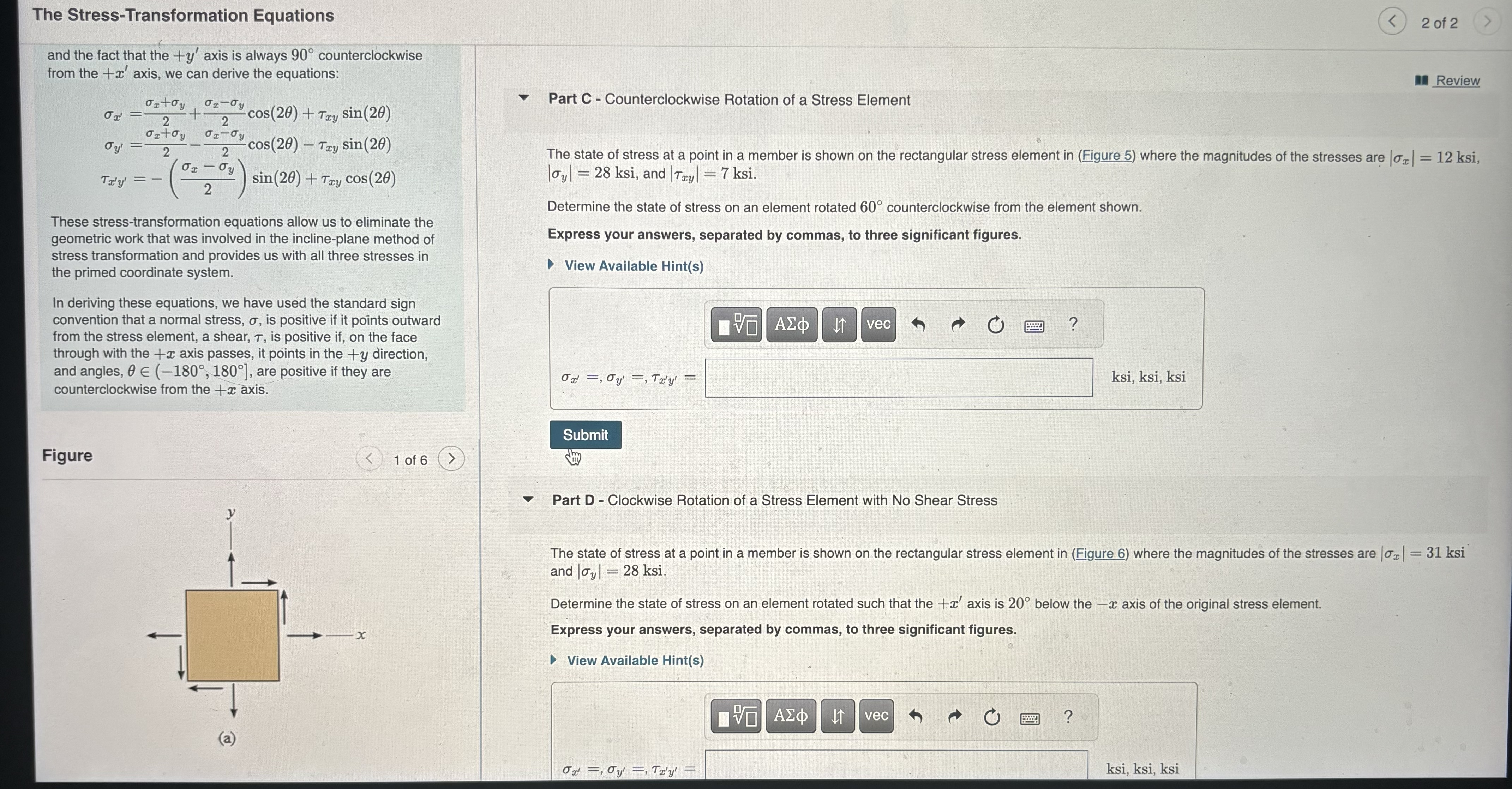 The Stress - Transformation Equations 2 of 2 and