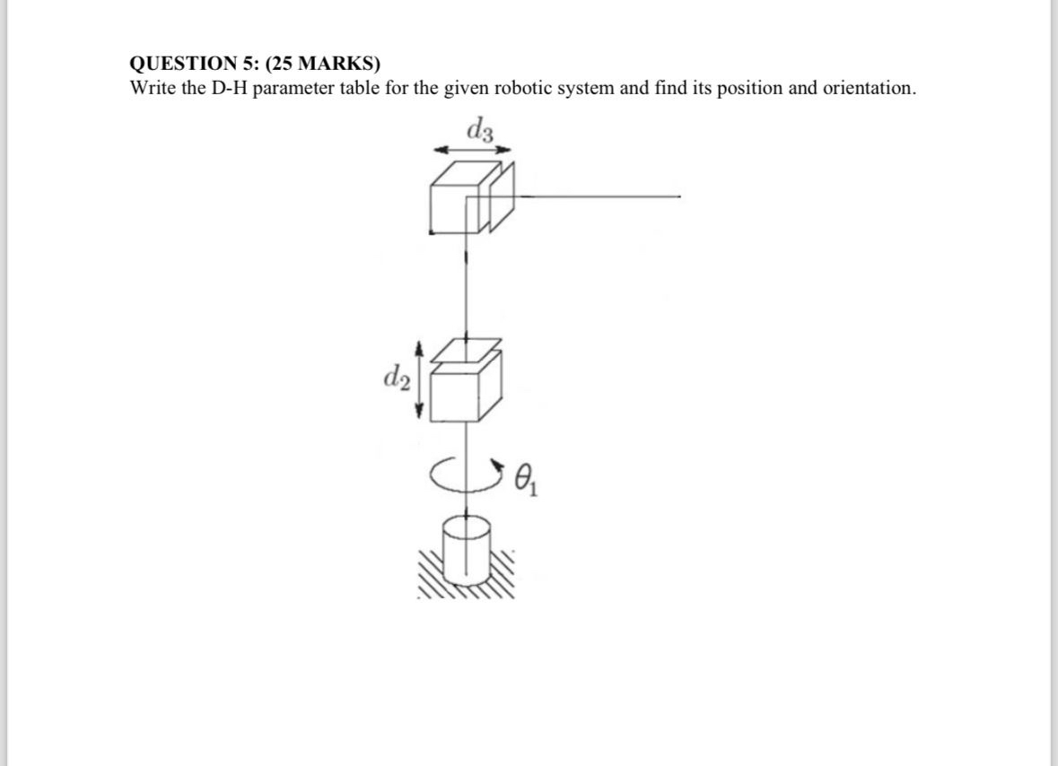 QUESTION 5 : ( 2 5 MARKS ) Write the D - H