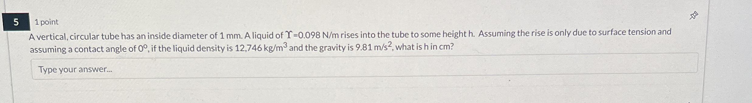 5 1 point A vertical, circular tube has an inside