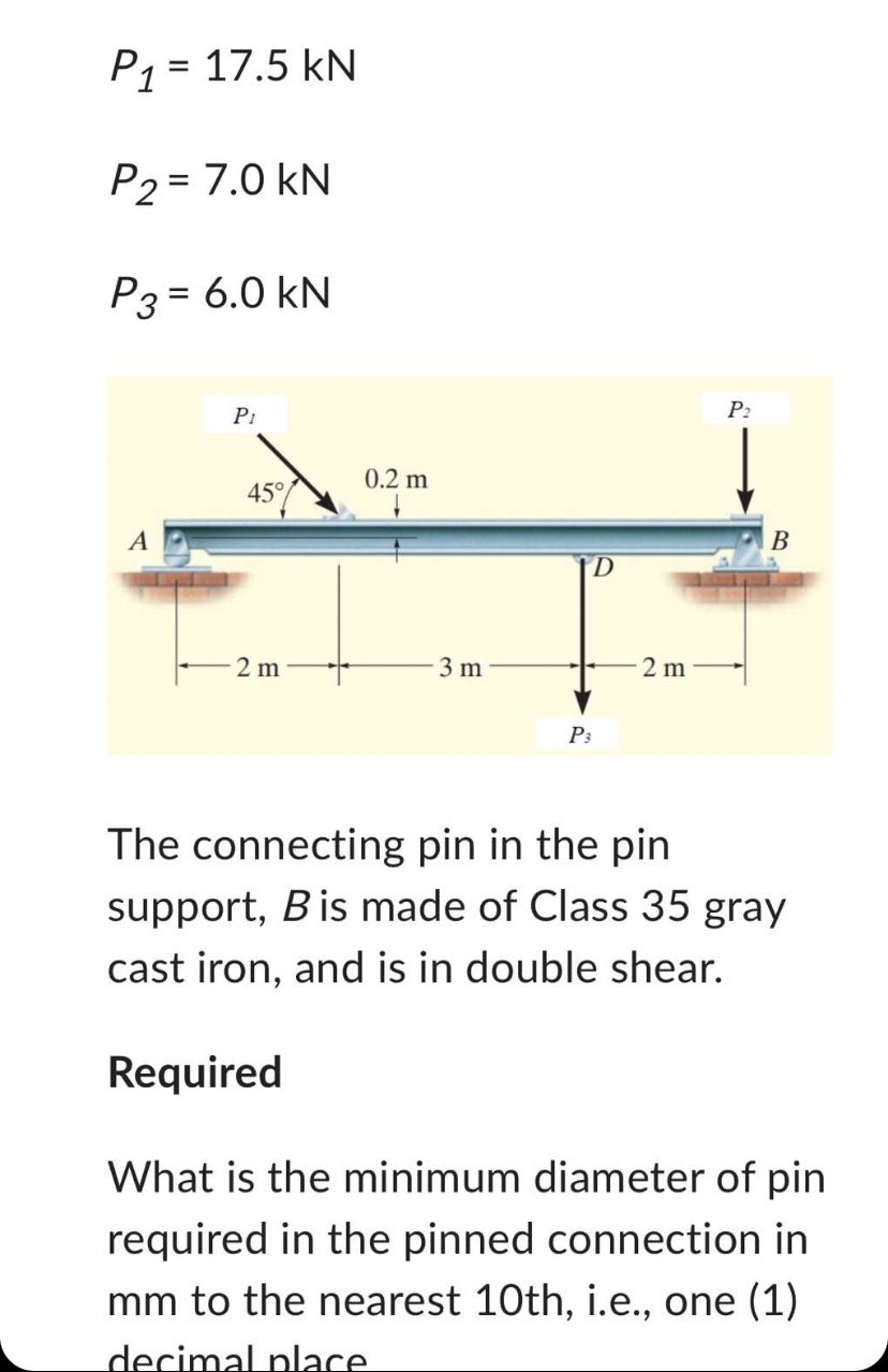 P 1 = 1 7 . 5 k N P 2 = 7 . 0 k N P 3 = 6 . 0 k N