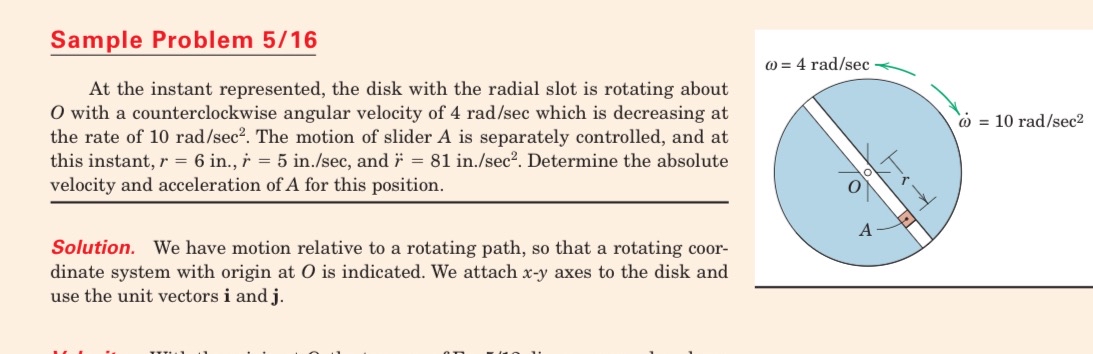 Sample Problem 5 / 1 6 At the instant
