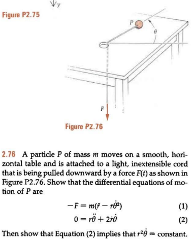 Figure P 2 . 7 6 2 . 7 6 A particle P of mass m