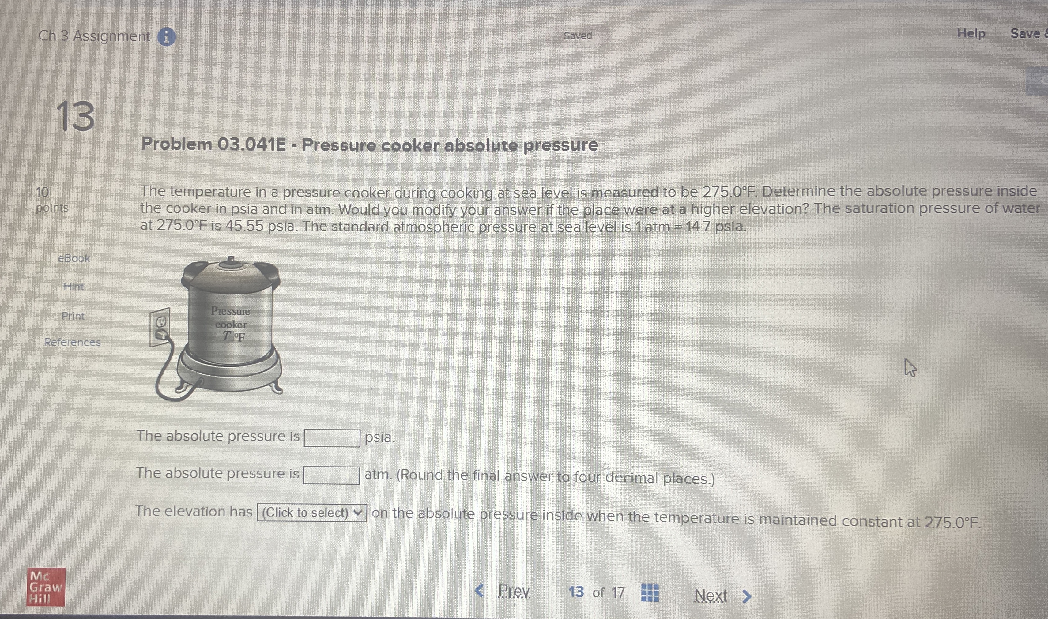 1 3 Problem 0 3 . 0 4 1 E - Pressure cooker