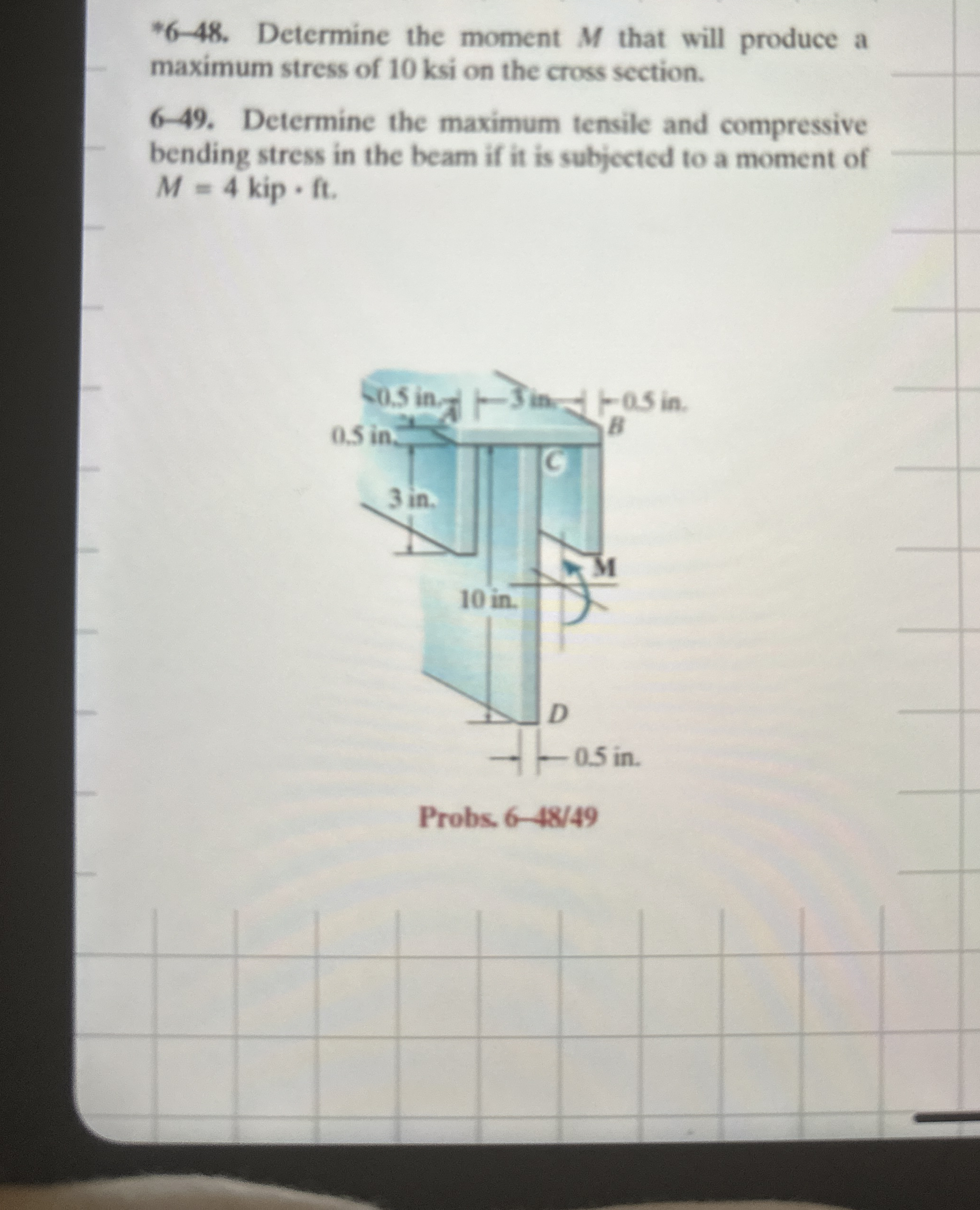 * 6 - 4 8 . Determine the moment M that will