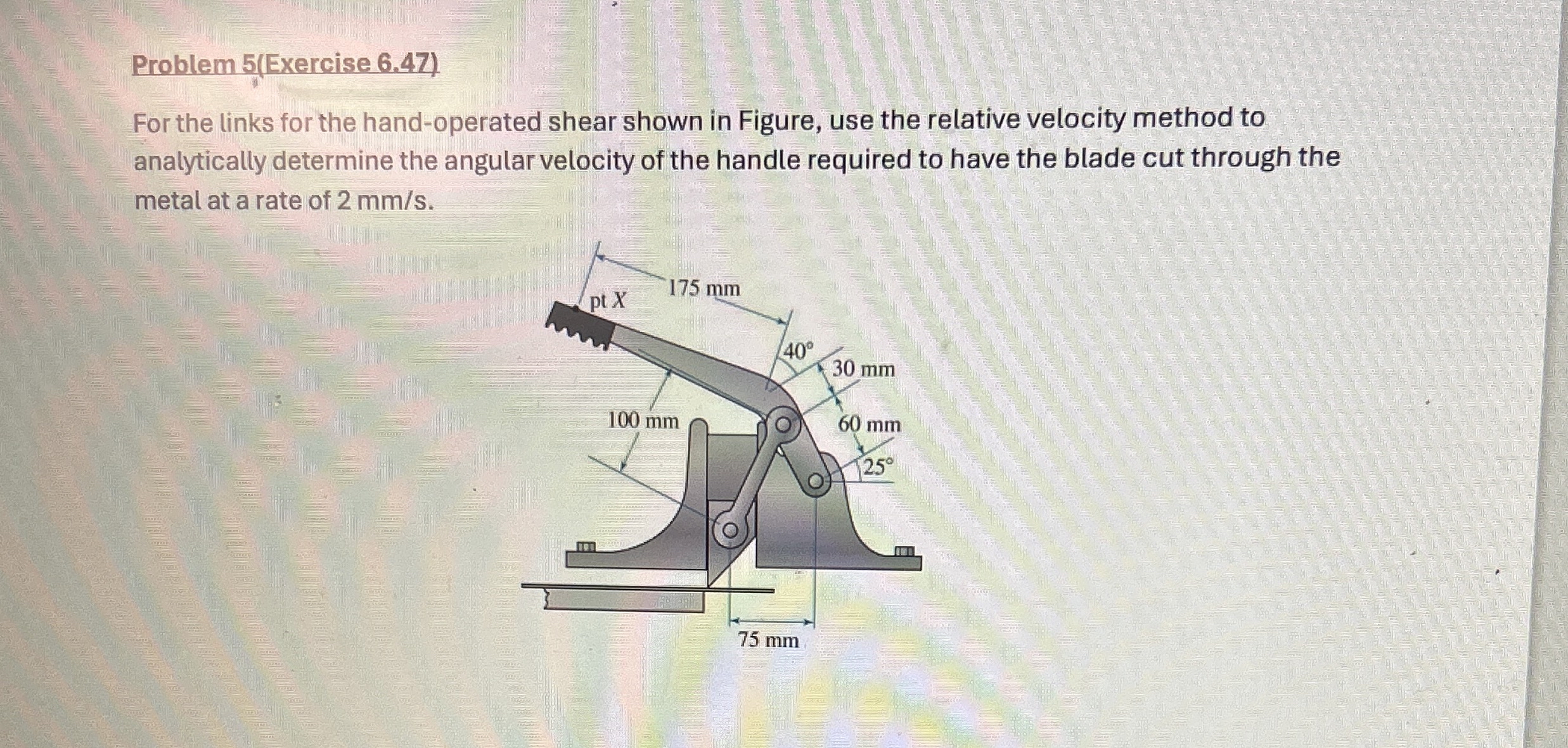 Problem 5 ( Exercise 6 . 4 7 ) For the links for