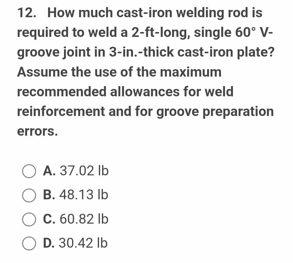 How much cast - iron welding rod is required to