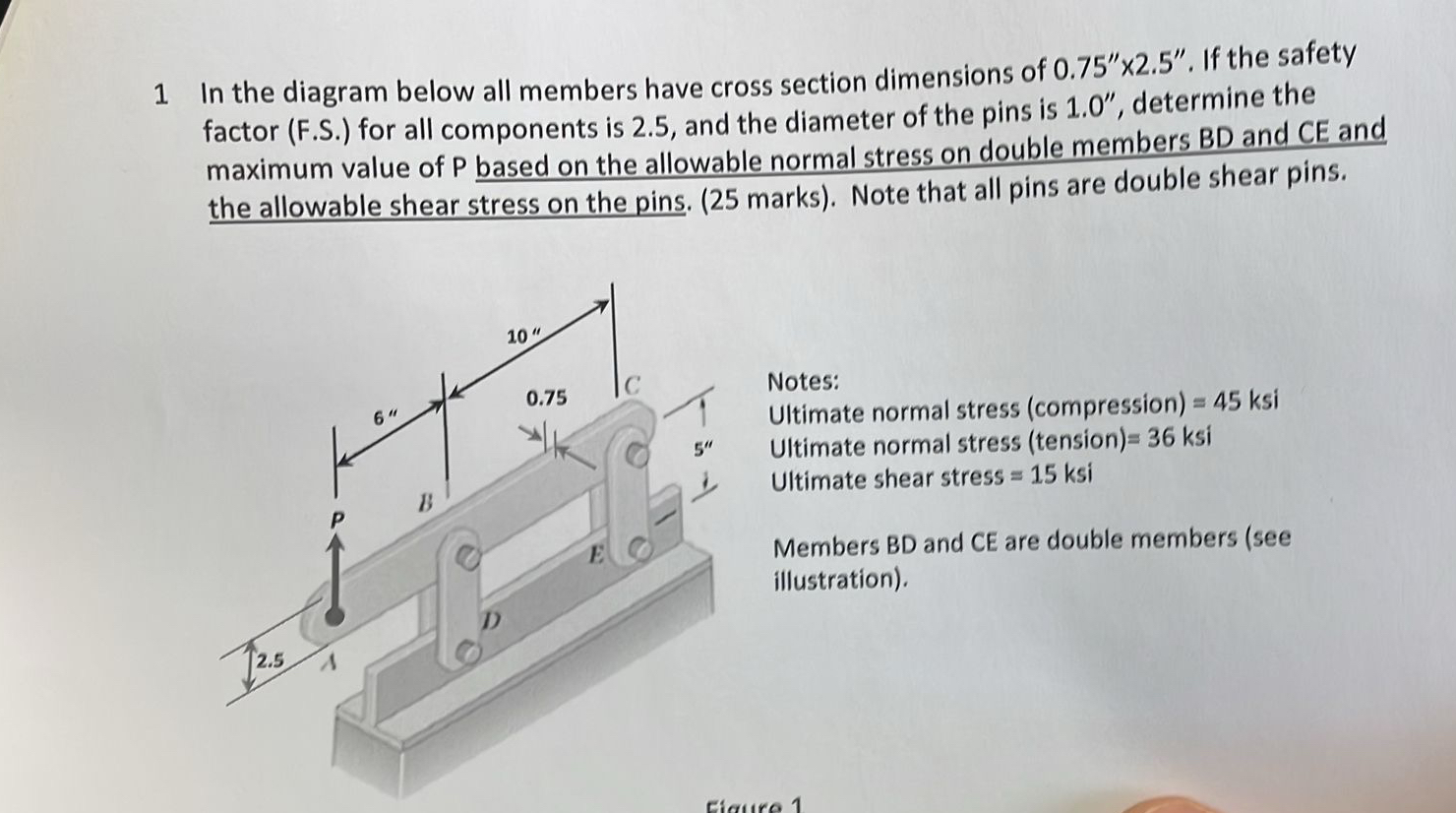 1 In the diagram below all members have cross