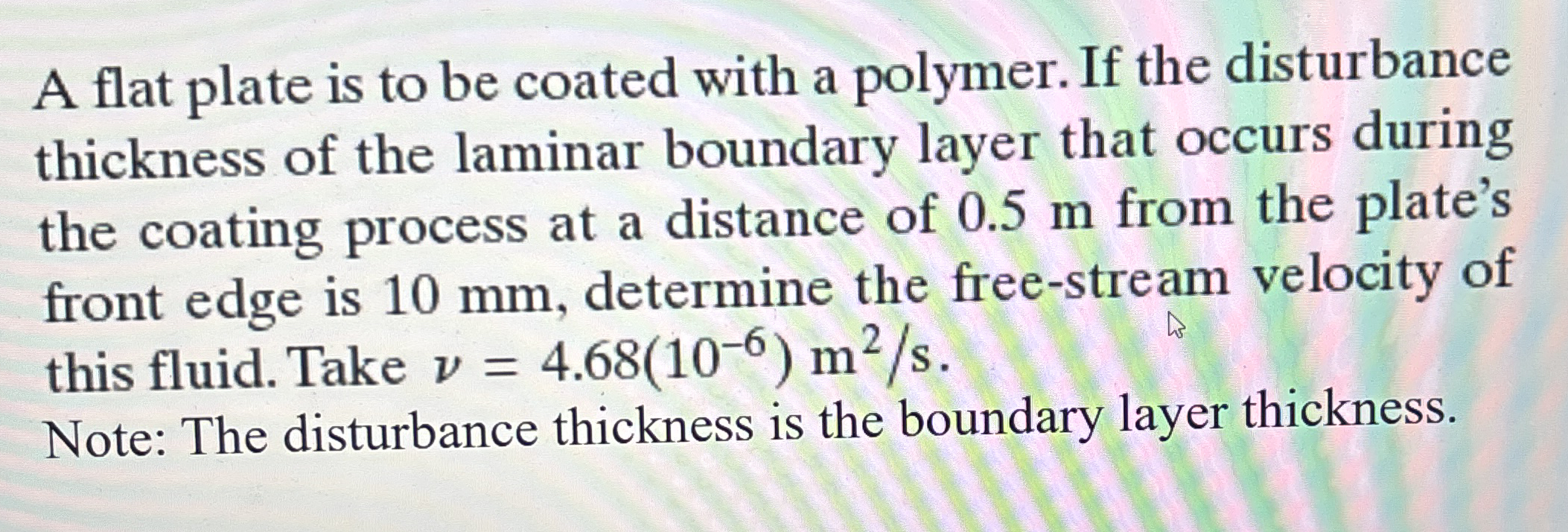 A flat plate is to be coated with a polymer. If