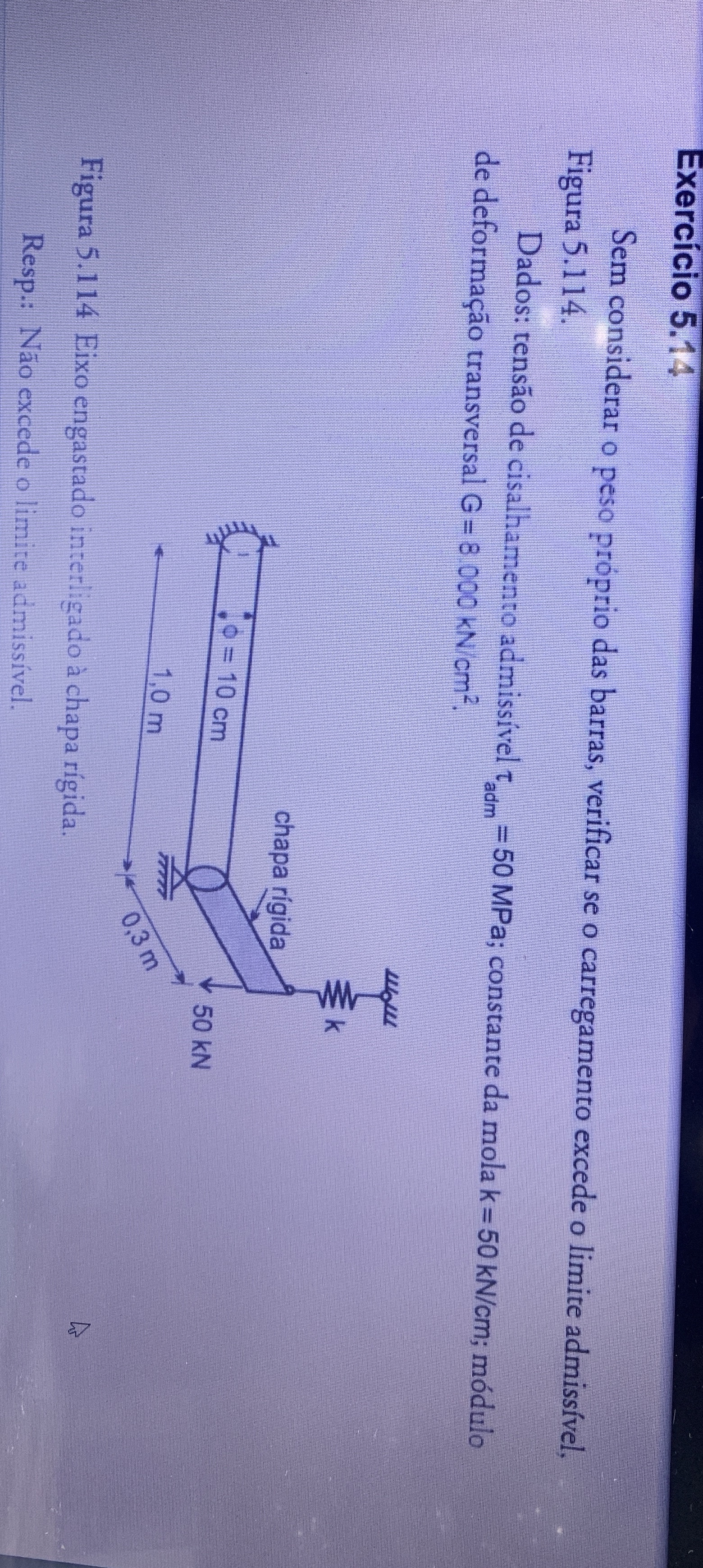 Exerc cio 5 . 1 4 Sem considerar o peso pr prio