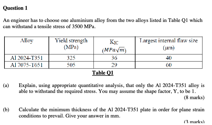 Question 1 An engineer has to choose one