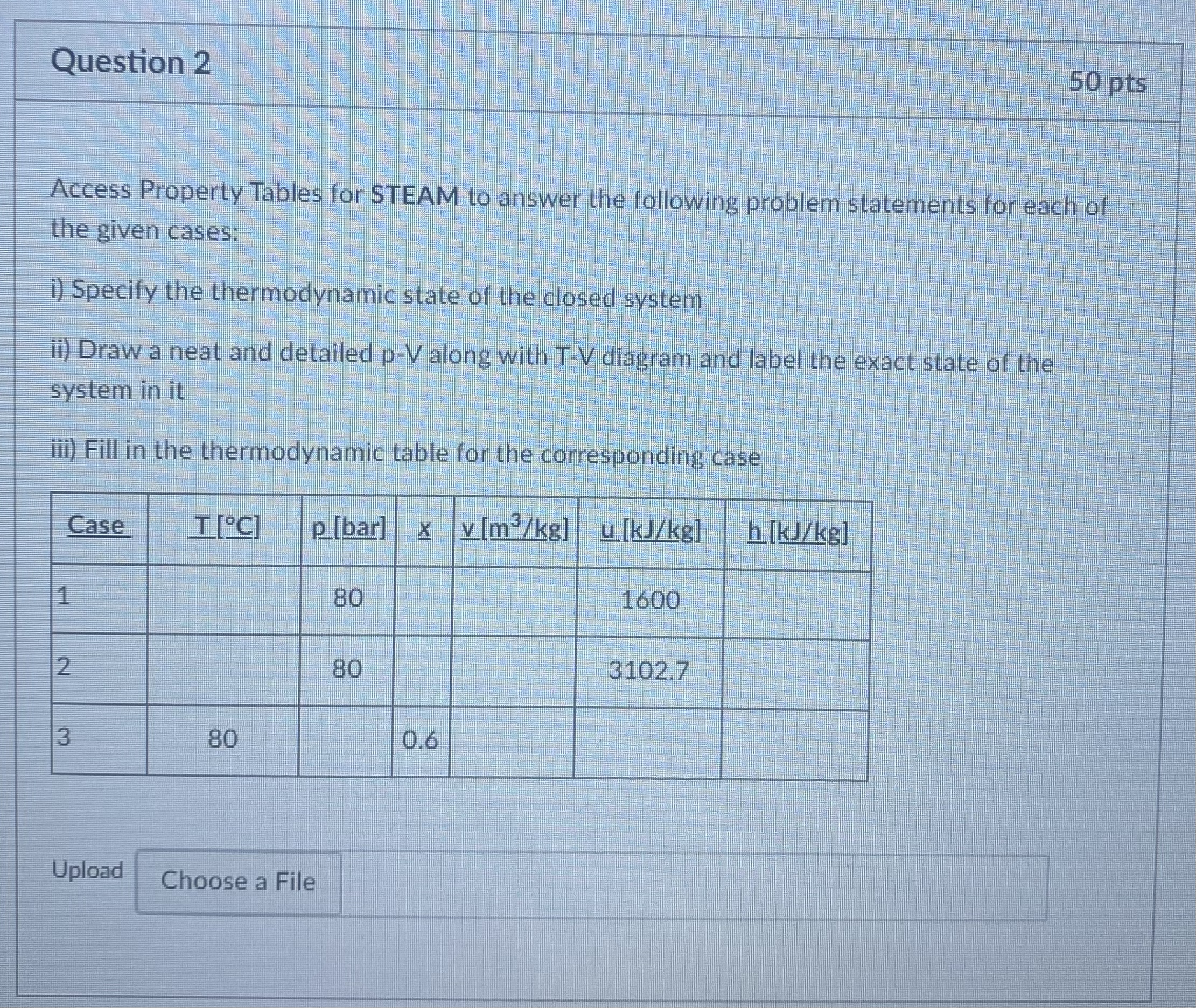 Question 2 Access Property Tables for STEAM to