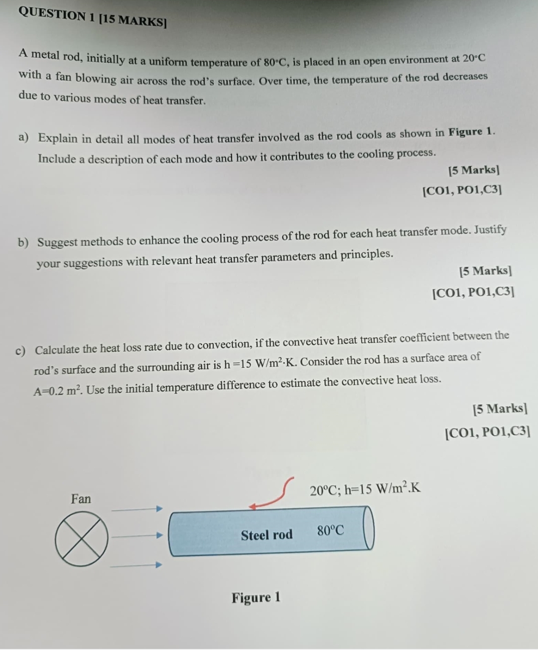 QUESTION 1 [ 1 5 MARKS ] A metal rod, initially