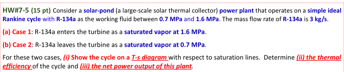 HW# 7 - 5 ( 1 5 pt ) Consider a solar - pond ( a