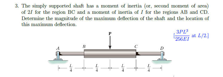 3 . The simply supported shaft has a moment of