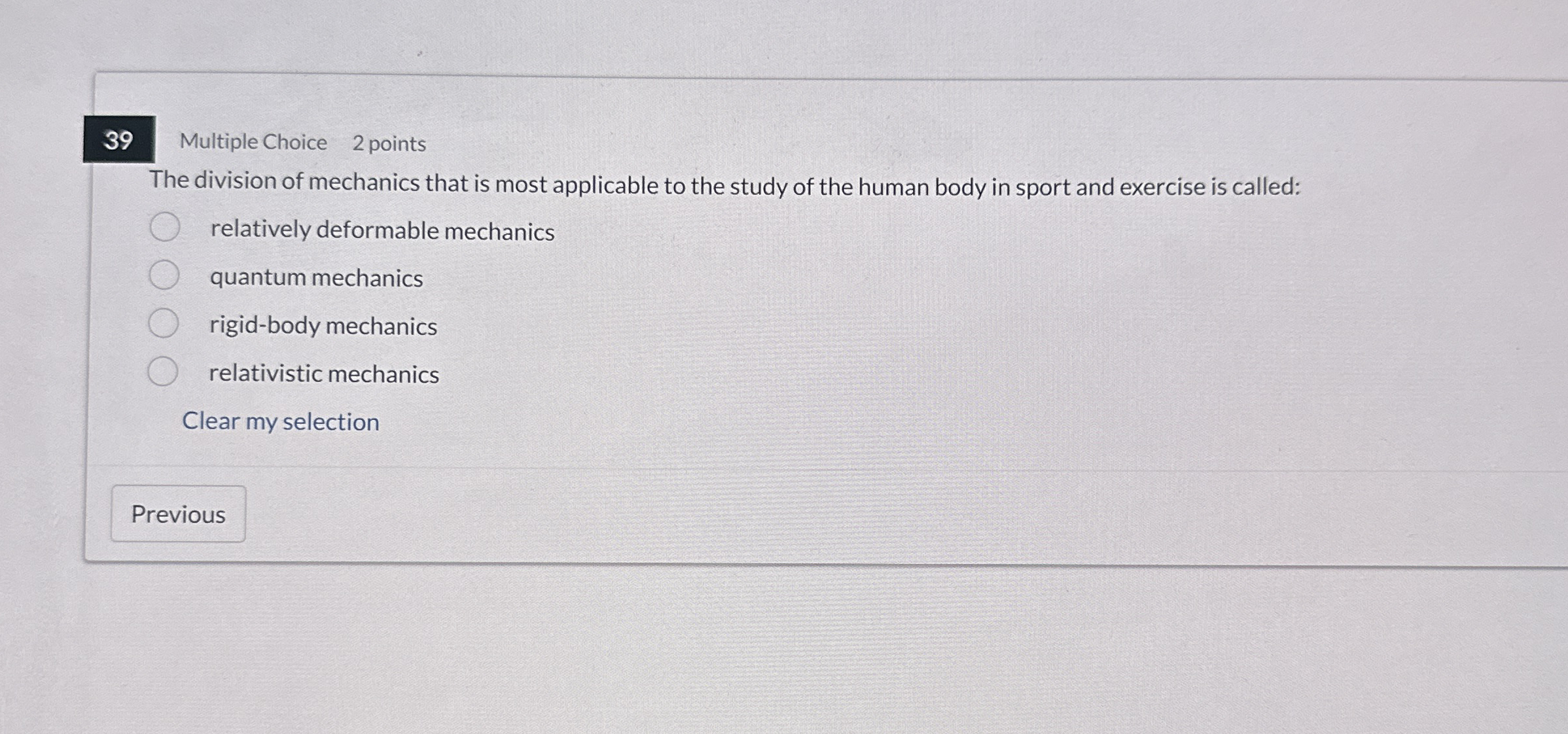3 9 Multiple Choice 2 points The division of