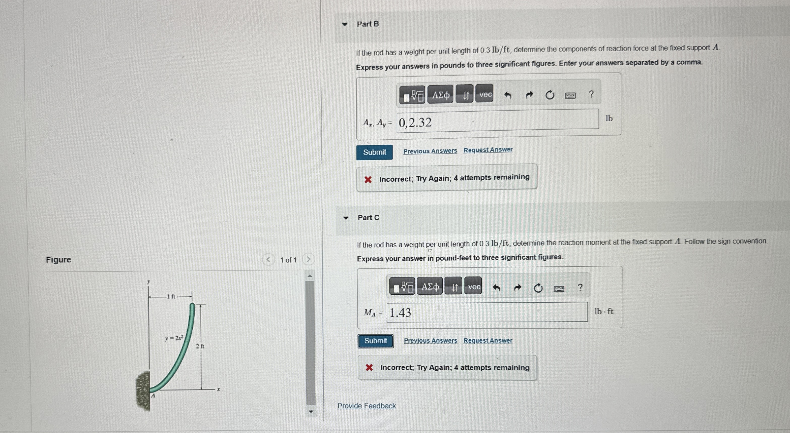 Consider the rod in ( Eigure 1 ) . Part A
