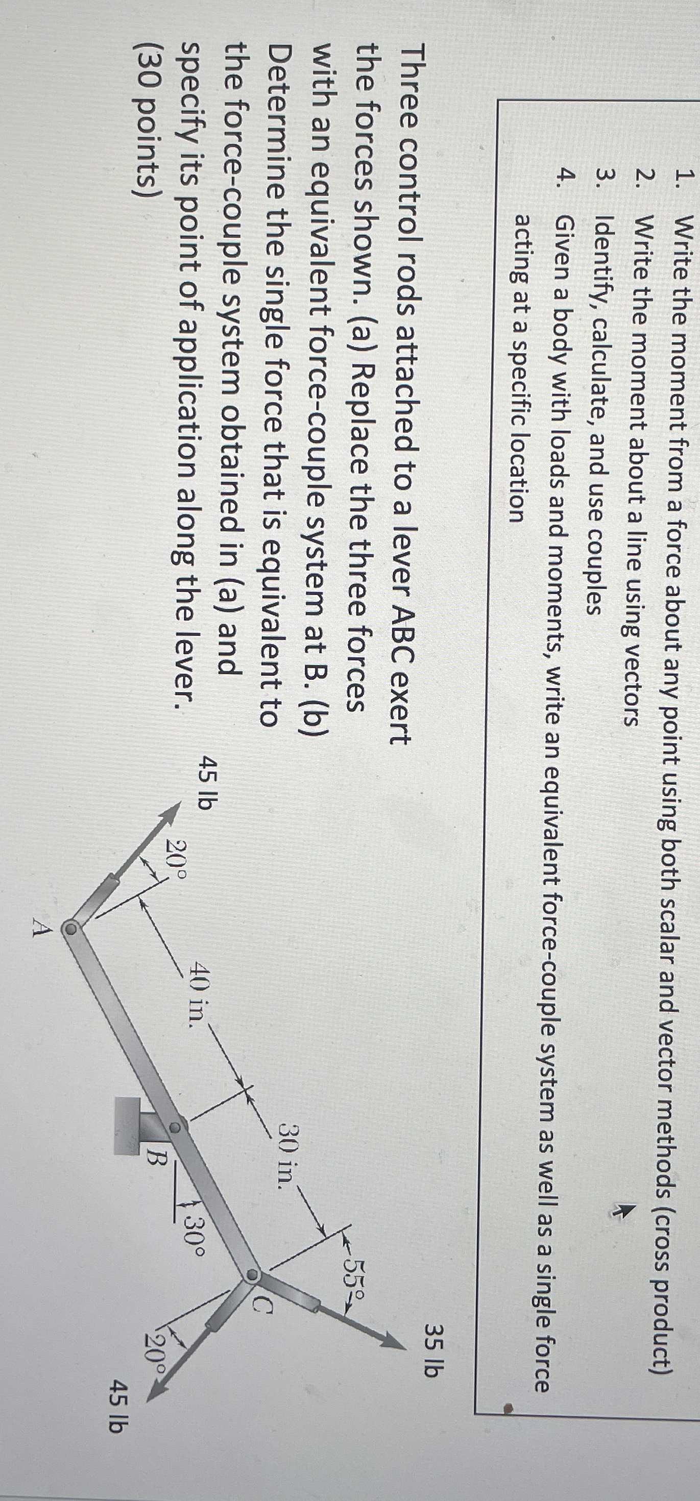 Write the moment from a force about any point