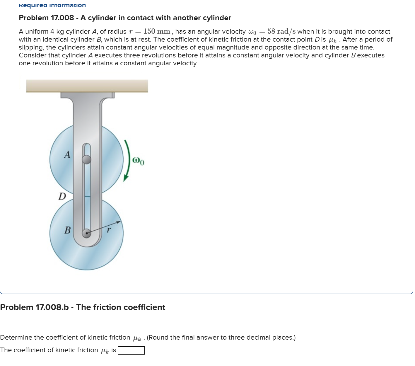 Problem 1 7 . 0 0 8 . b - The friction