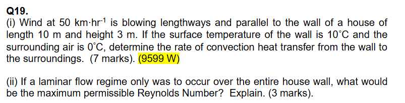 Q 1 9 . ( i ) Wind at \ ( 5 0 \ mathrm { ~km } \