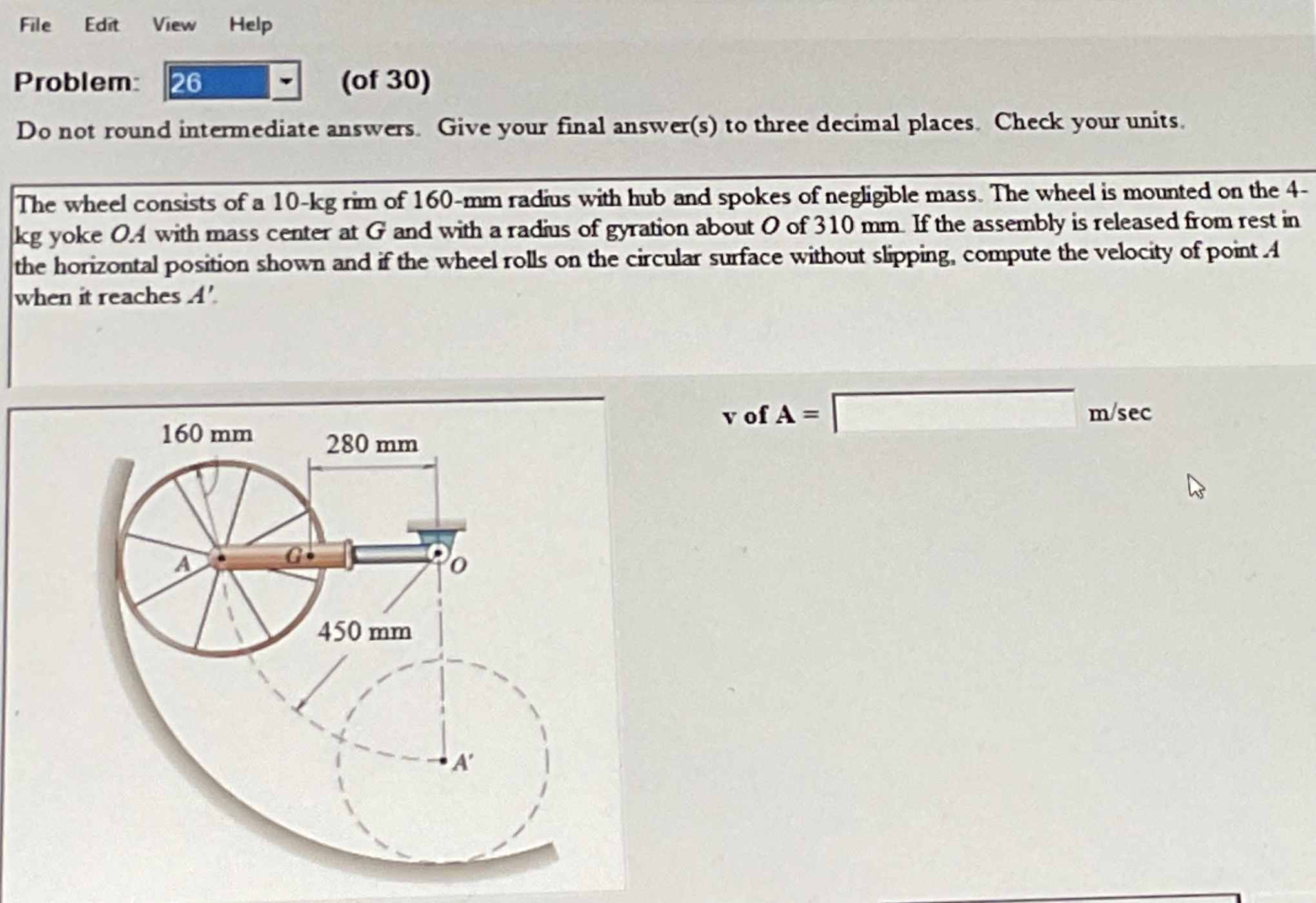 File Edit View Help Problem: 2 6 ( of 3 0 ) Do