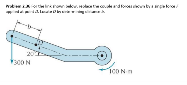 Problem 2 . 3 6 For the link shown below, replace