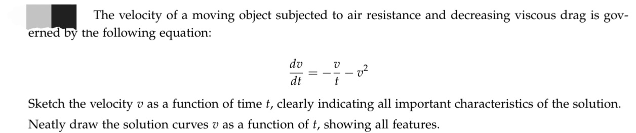 The velocity of a moving object subjected to air