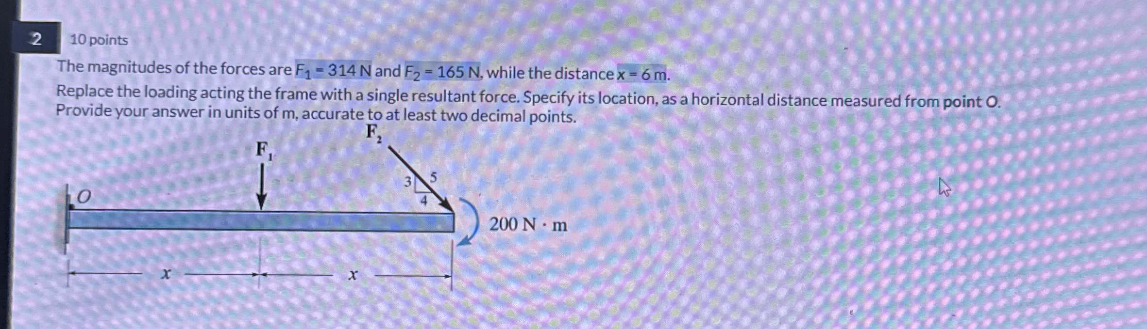 2 1 0 points The magnitudes of the forces are F 1