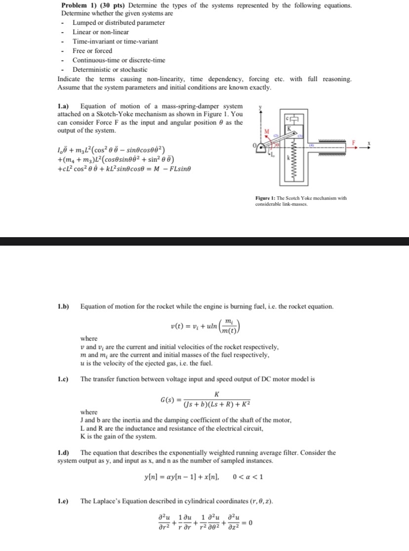 Problem 1 ) ( 3 0 pts ) Determine the types of