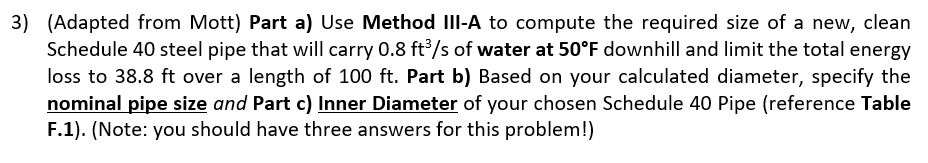 3 ) ( Adapted from Mott ) Part a ) Use Method III