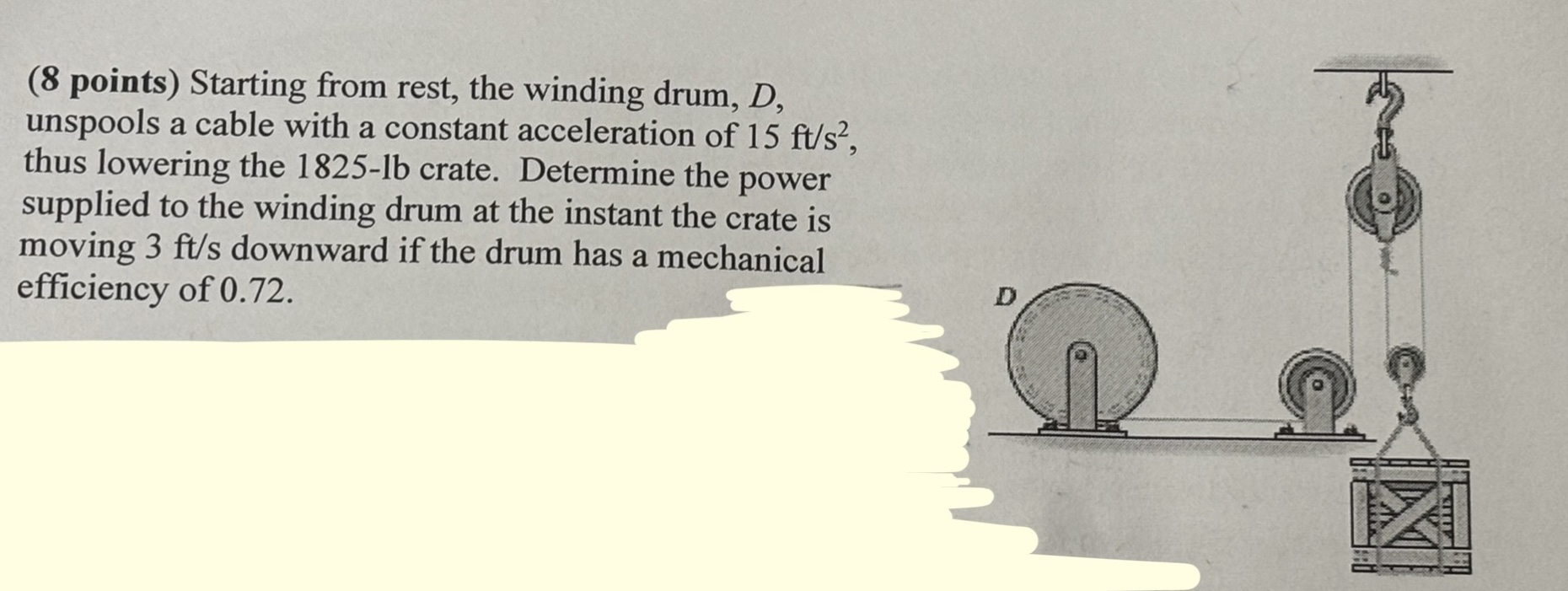 ( 8 points ) Starting from rest, the winding