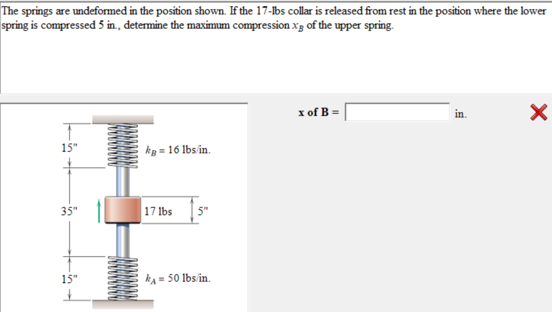 The springs are undeformed in the position shown.