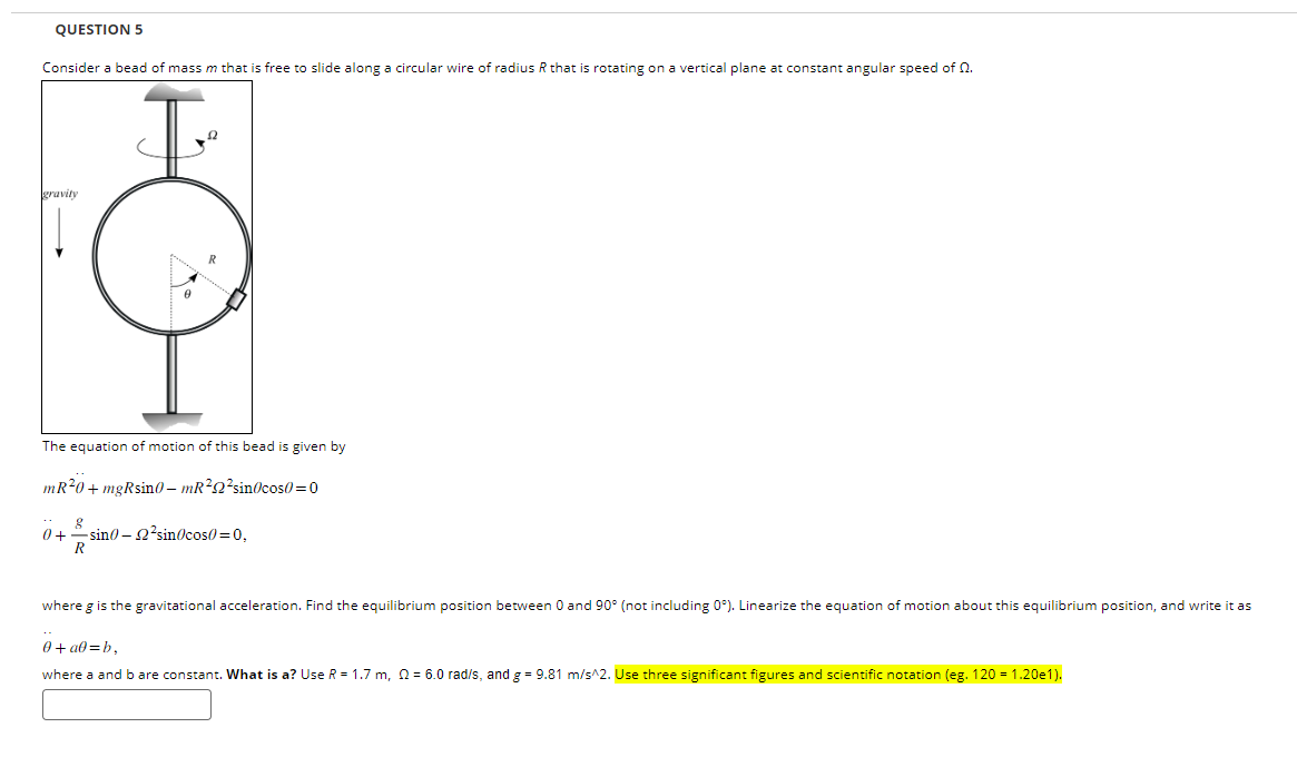 Consider a bead of mass m that is free to slide