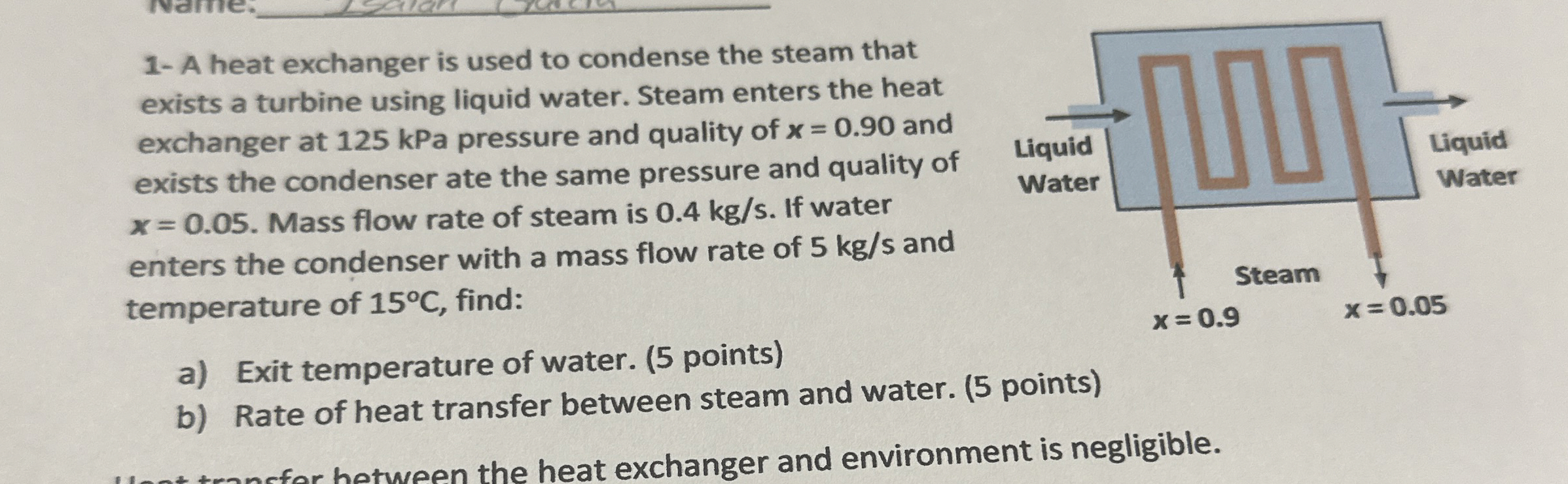 1 - A heat exchanger is used to condense the
