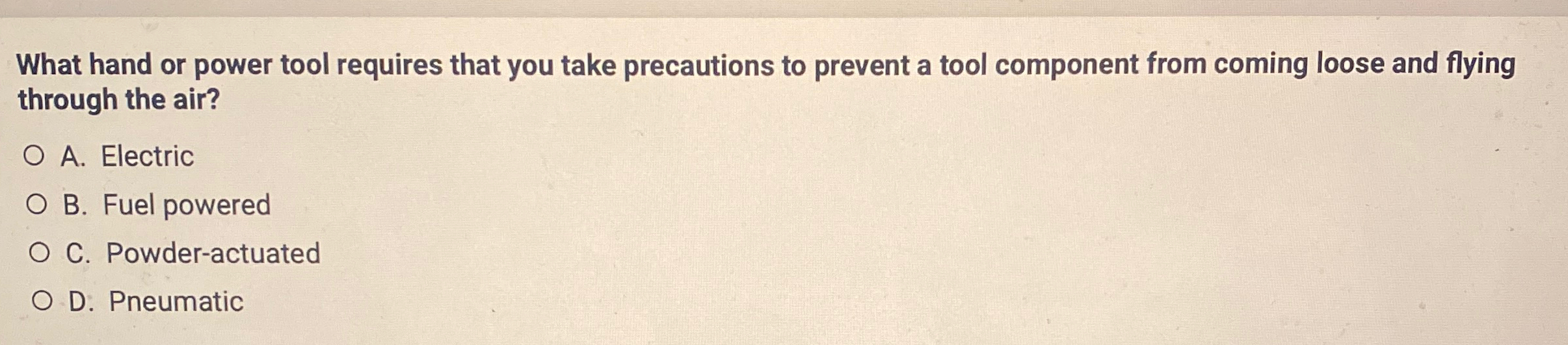 What hand or power tool requires that you take