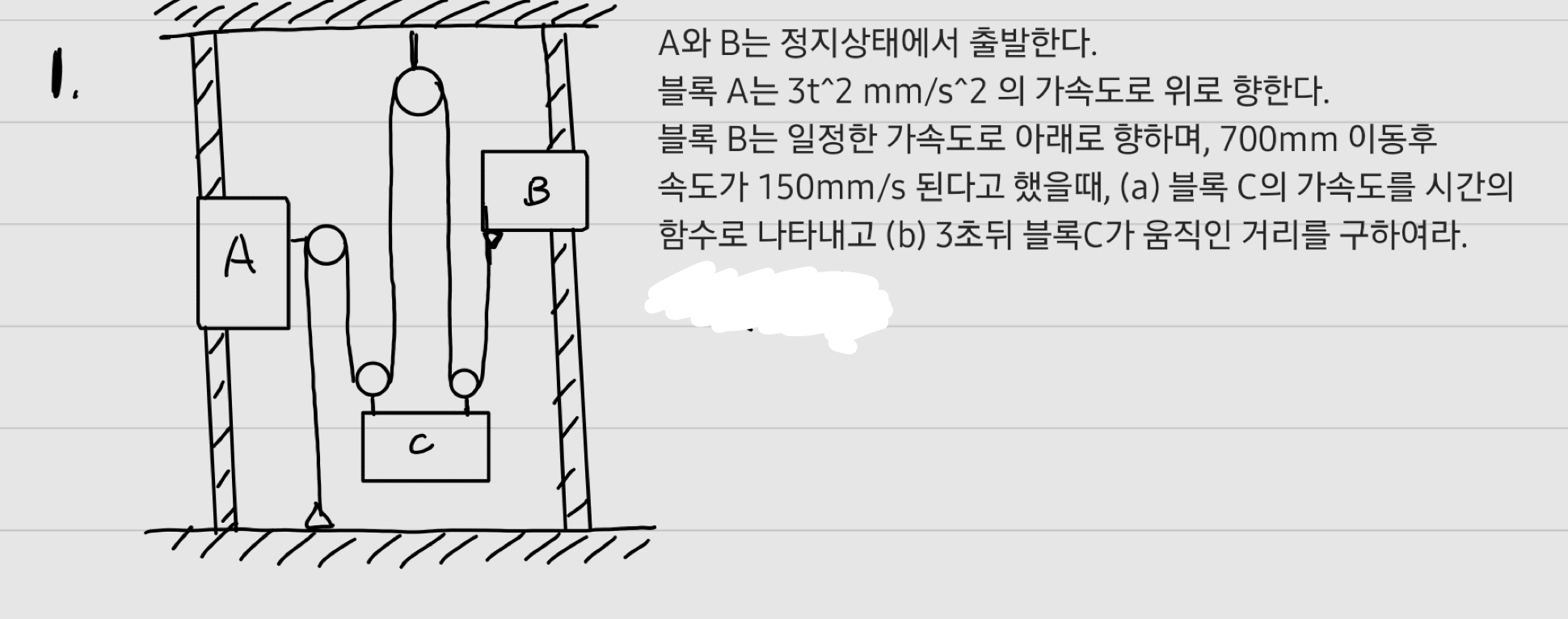 A and B start from a stationary state.Block A is