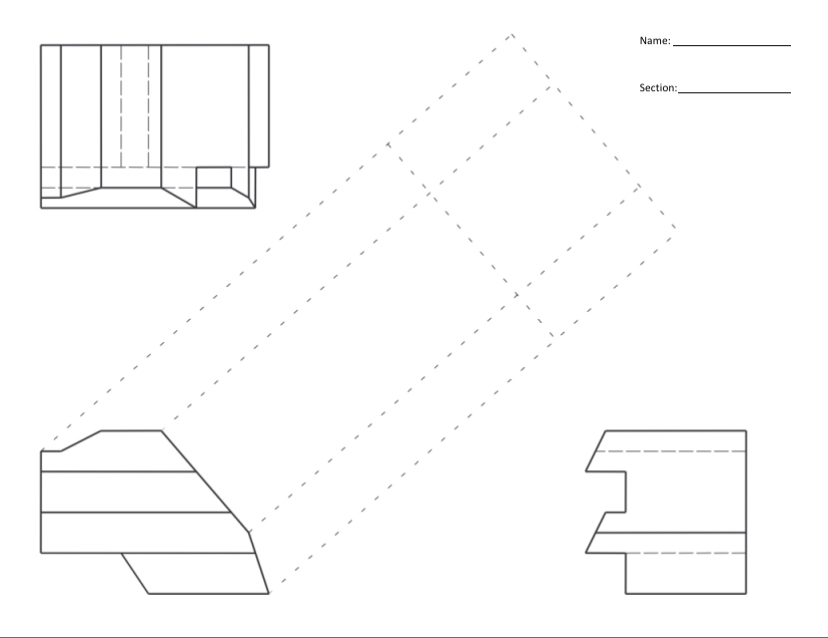 Can you draw the auxilary view of this part on