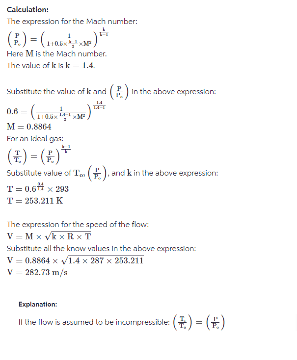 Show me the steps to solve Calculation of Mach