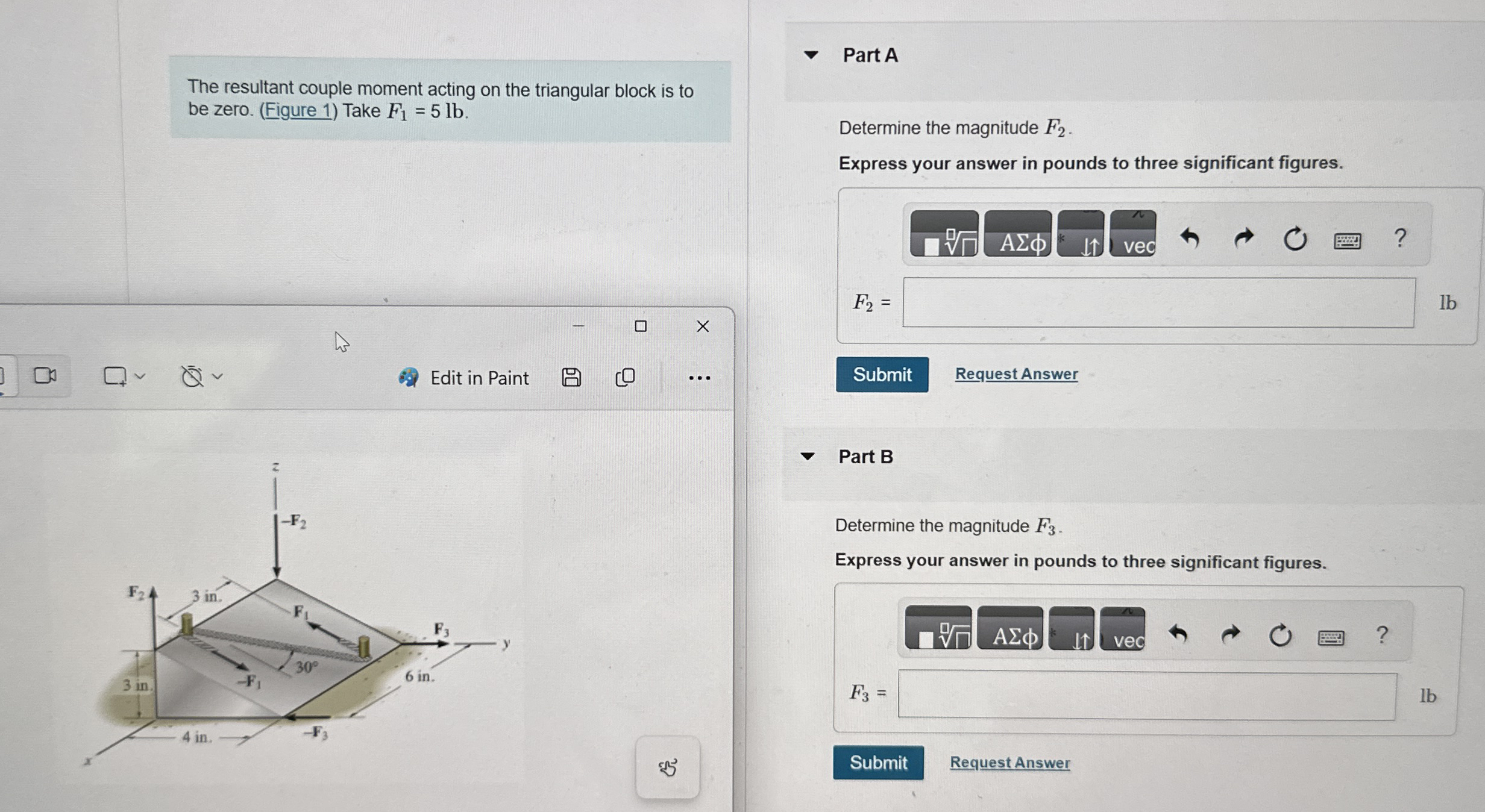 The resultant couple moment acting on the